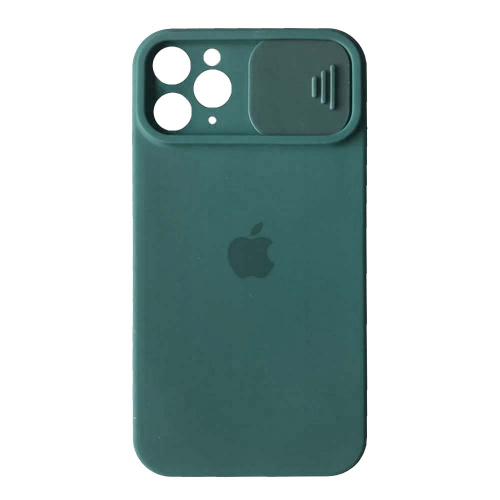 Silicone Case Square Slider Full Camera Protective (AA) для iPhone 11 Pro Max (Pine Green)-0